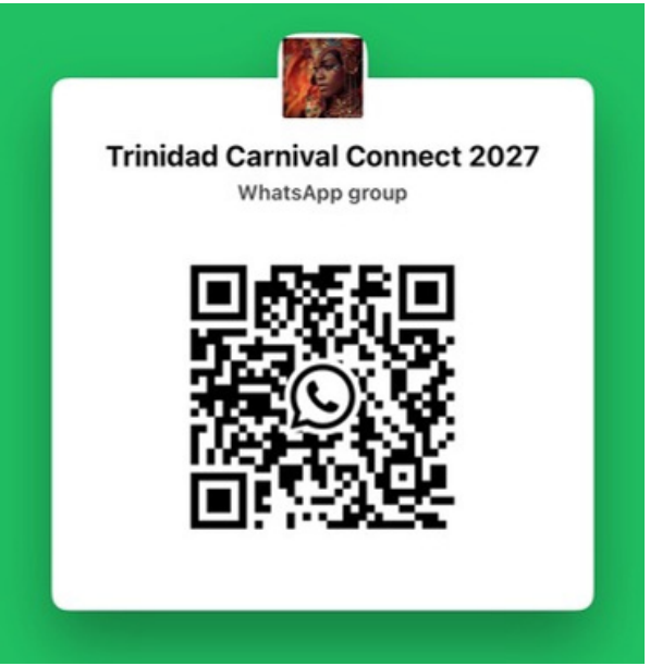 QR code to join the Trinidad Carnival Connect 2027 WhatsApp group